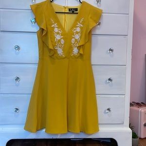 lulus yellow skater dress